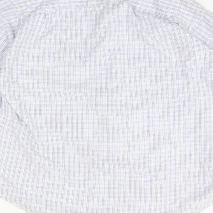 llyod attree & smith Mens Silver Check   Button-Up Size 16  - washable mark