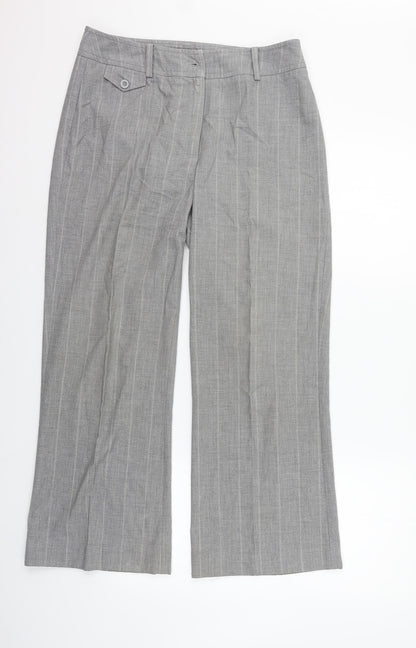 Per Una Womens Grey Houndstooth  Trousers  Size 14 L27 in