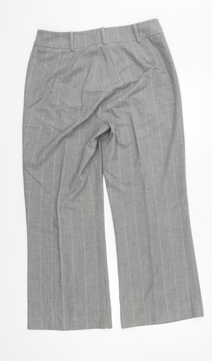Per Una Womens Grey Houndstooth  Trousers  Size 14 L27 in