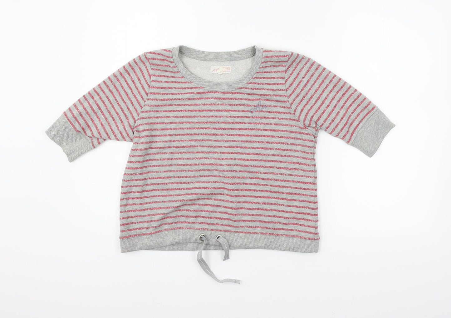 Angel Womens Grey Striped  Pullover Jumper Size XS