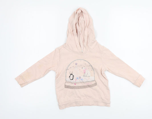 George Girls Orange   Henley Hoodie Size 2-3 Years