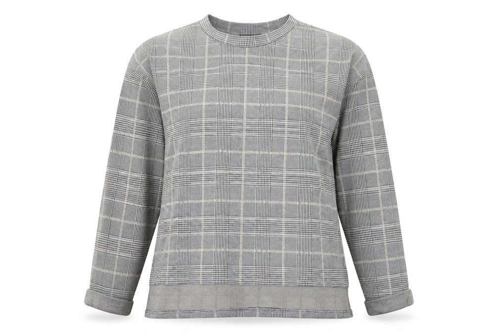 Primark Womens Grey Check  Basic T-Shirt Size S