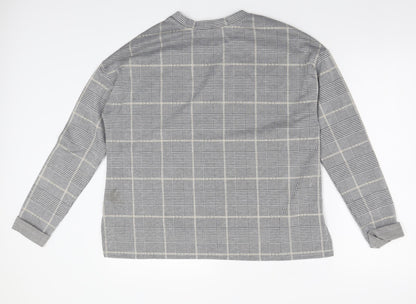 Primark Womens Grey Check  Basic T-Shirt Size S