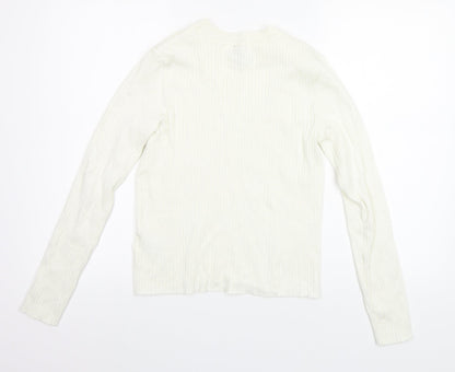 Back view of Divided by H&M girls’ ivory basic t-shirt, size L