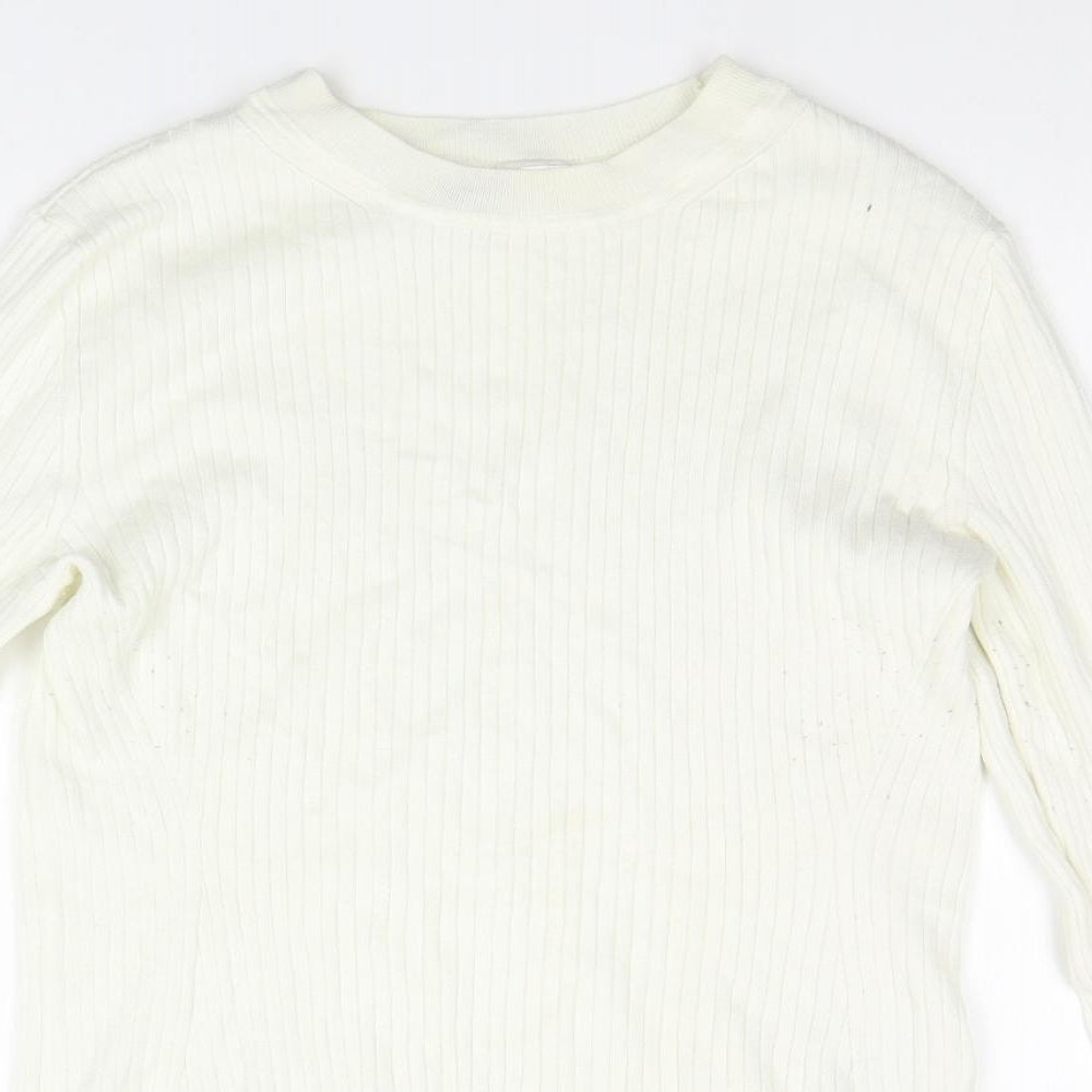 Divided by H&M Girls Ivory   Basic T-Shirt Size L