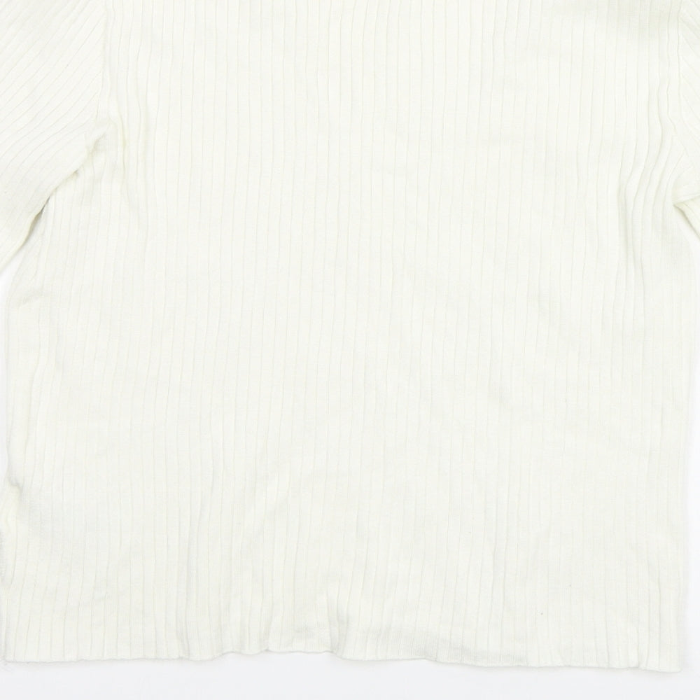Divided by H&M Girls Ivory   Basic T-Shirt Size L