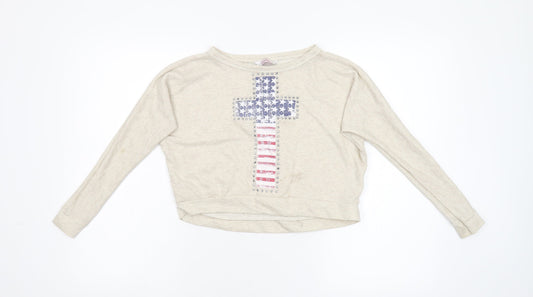 Sophie Girls Beige   Pullover Sweatshirt Size 8-9 Years