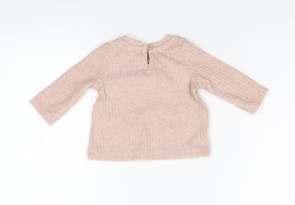 Back view of Matalan Baby Pink Basic T-Shirt, size 0-3, Months
