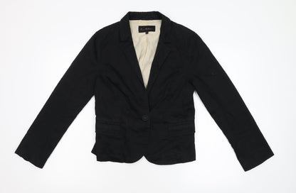 Additional front view of Evie Collection women’s black jacket blazer, size UK 14