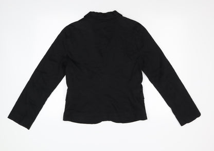 Back view of Evie Collection women’s black jacket blazer, size UK 14
