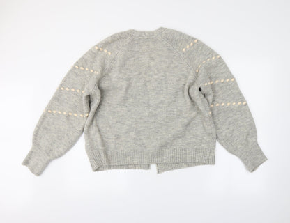 Preloved NEXT Womens Grey   Cardigan Jumper Size M - Back