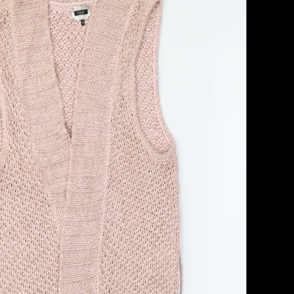 VILA Womens Pink   Wrap Jumper Size M