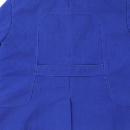 M&Co Womens Blue   Overcoat Coat Size 14