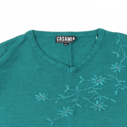 CASAMODA Womens Green   Pullover Jumper Size M