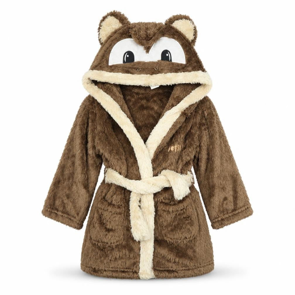 Preworn Girls Brown Solid  Capri Robe Size 2-3 Years  - BEAR
