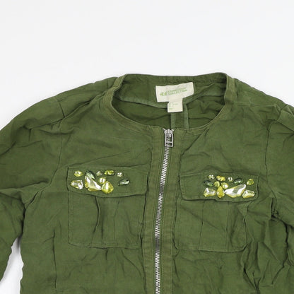 H&M Womens Green   Jacket  Size 6  - studded detail