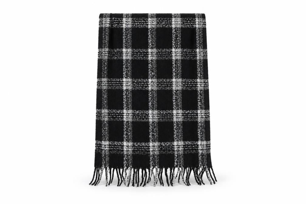 Preworn Womens Black Check   Shawl/Wrap
