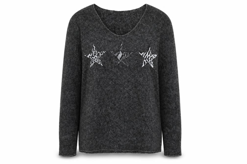 Preworn Womens Grey   Pullover Jumper Size S  - Stars