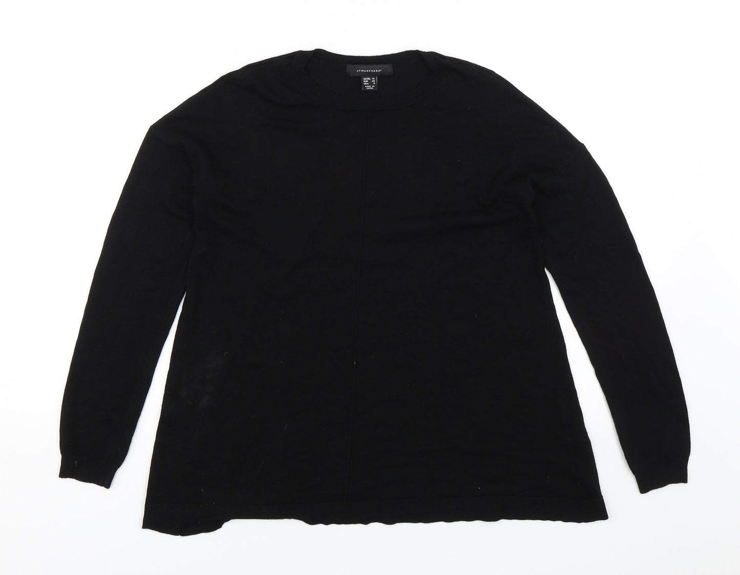 Atmosphere Womens Black  Rayon Pullover Jumper Size 12