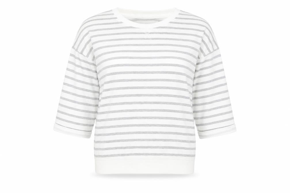 Atmosphere Womens White Striped  Pullover Jumper Size 8