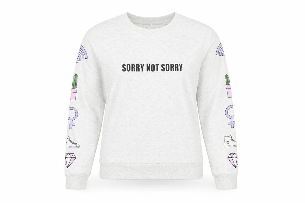 Divided Womens Grey   Basic T-Shirt Size S  - Sorry not sorry