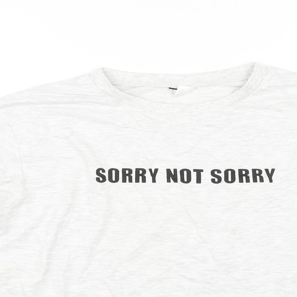 Divided Womens Grey   Basic T-Shirt Size S  - Sorry not sorry