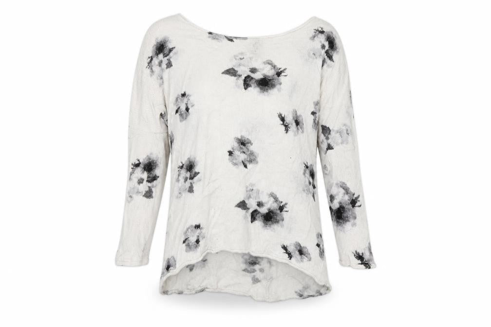 Divided Womens White Floral  Pullover Jumper Size XS