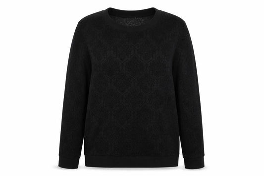 Front view of Atmosphere women’s black jumper, size UK 12