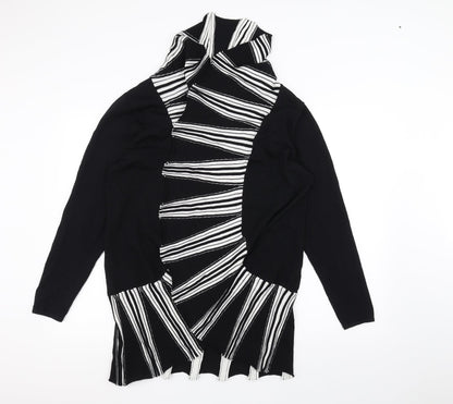 Additional front view of Oscar B women’s black cardigan jumper, size L