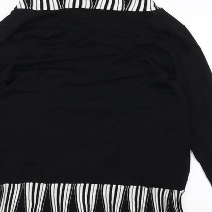 Brand and care label for Oscar B women’s black cardigan jumper, size L