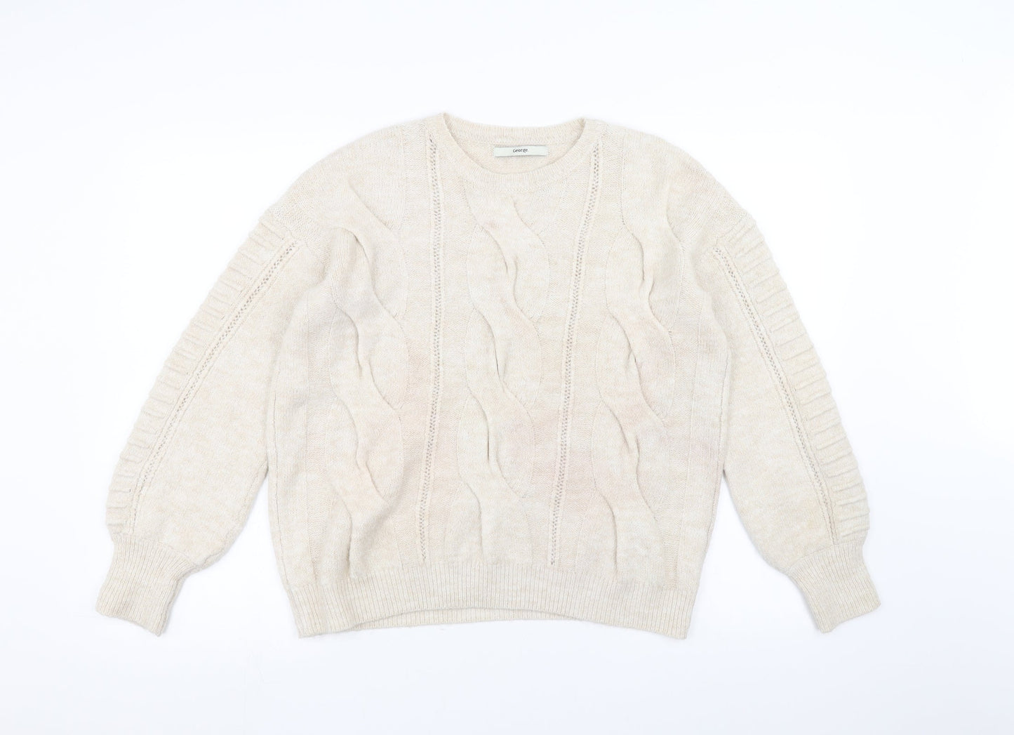 George Womens White   Pullover Jumper Size M