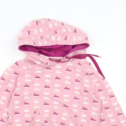 Preloved XDYE Girls Pink   Pullover Hoodie Size M  - Apple Print - Detail