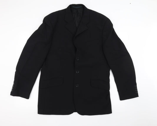 REMUS Mens Black   Jacket Suit Jacket Size 40