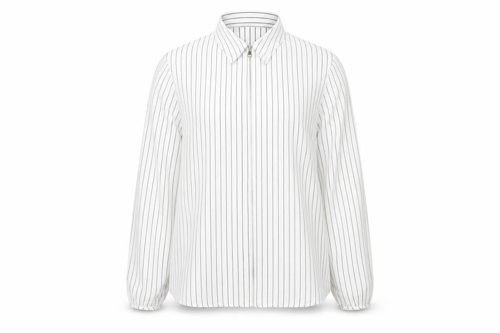 m&s Womens White Striped  Jacket  Size 14