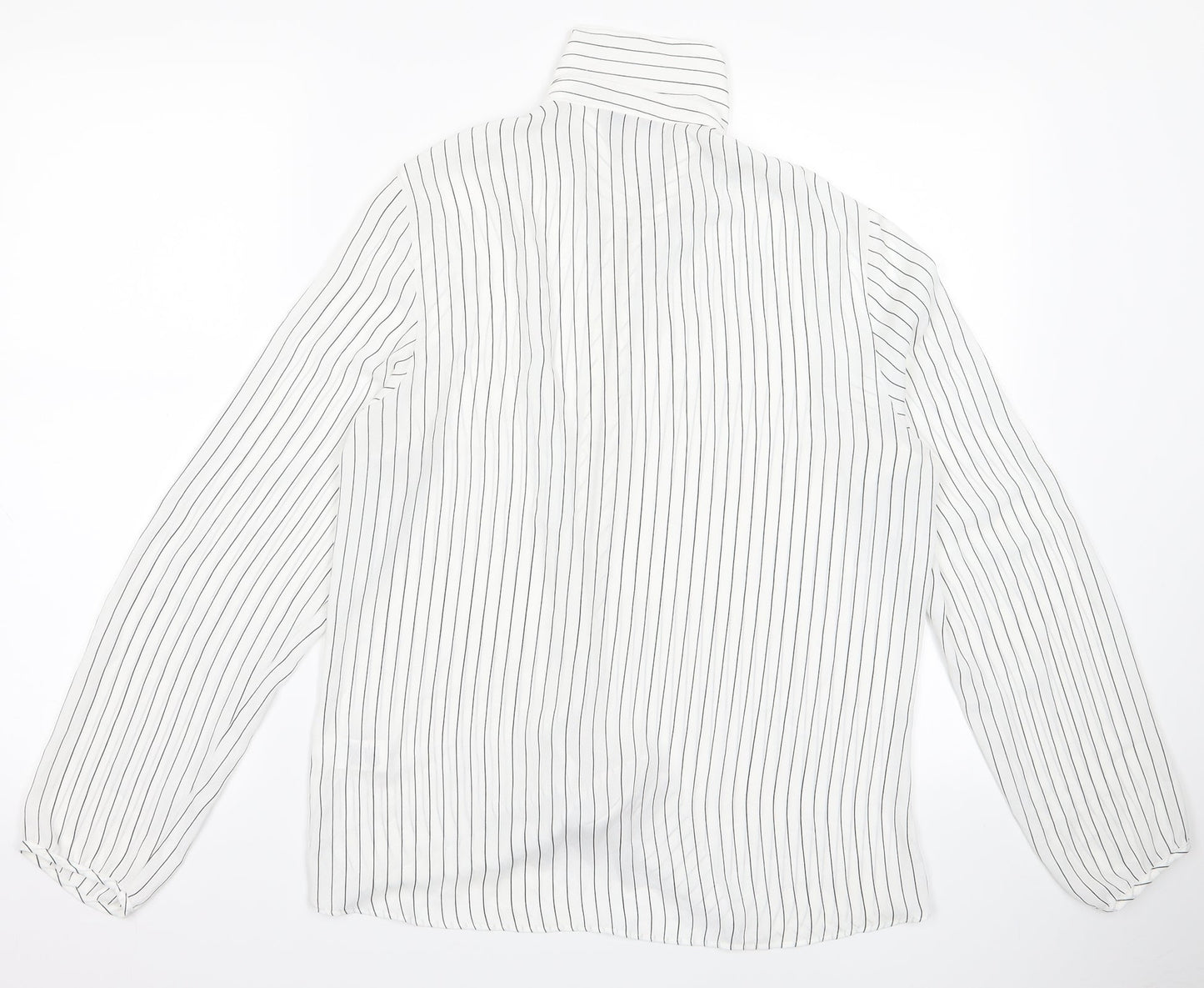 m&s Womens White Striped  Jacket  Size 14