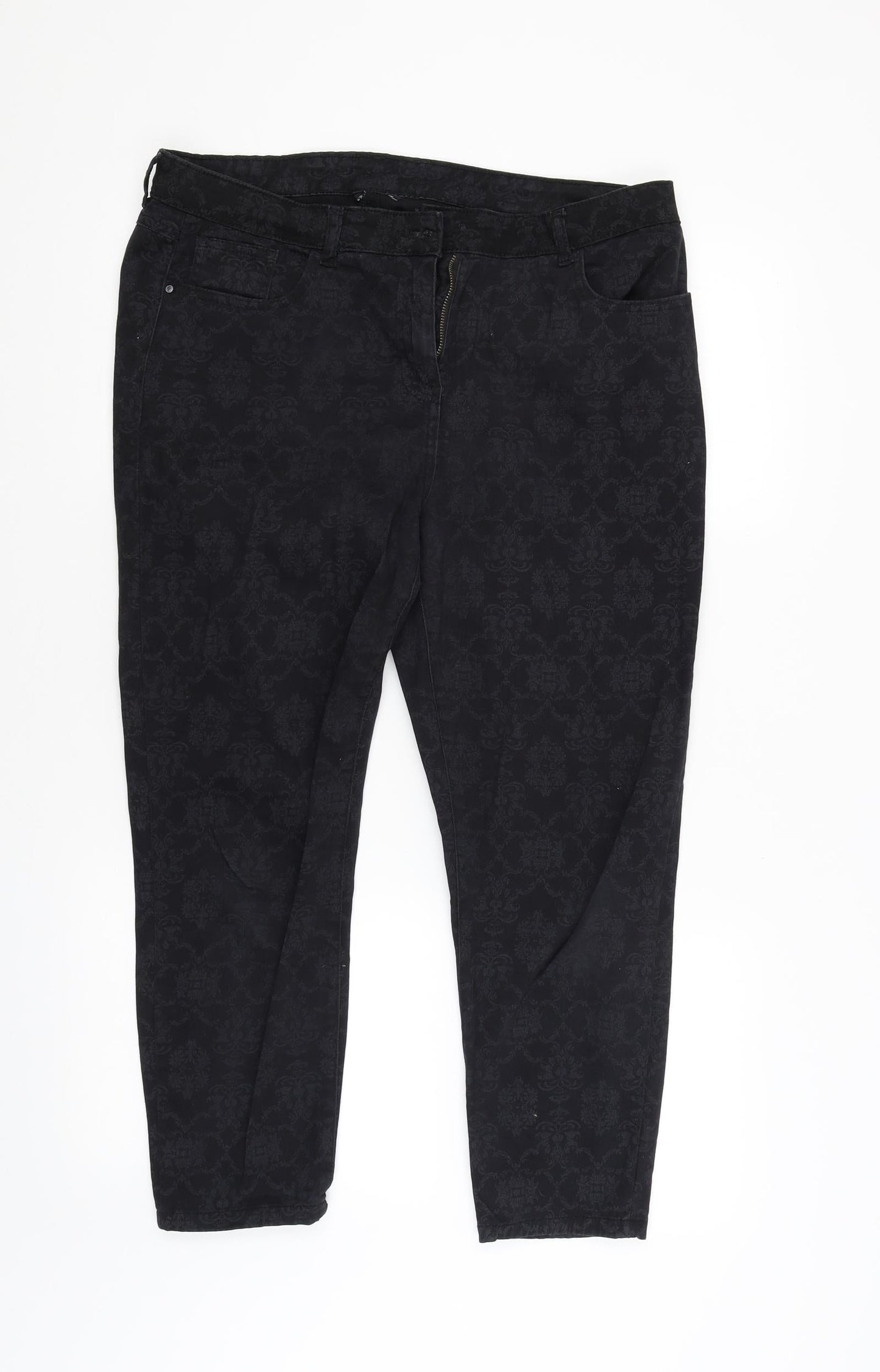Preworn Womens Black   Trousers  Size 16 L24 in