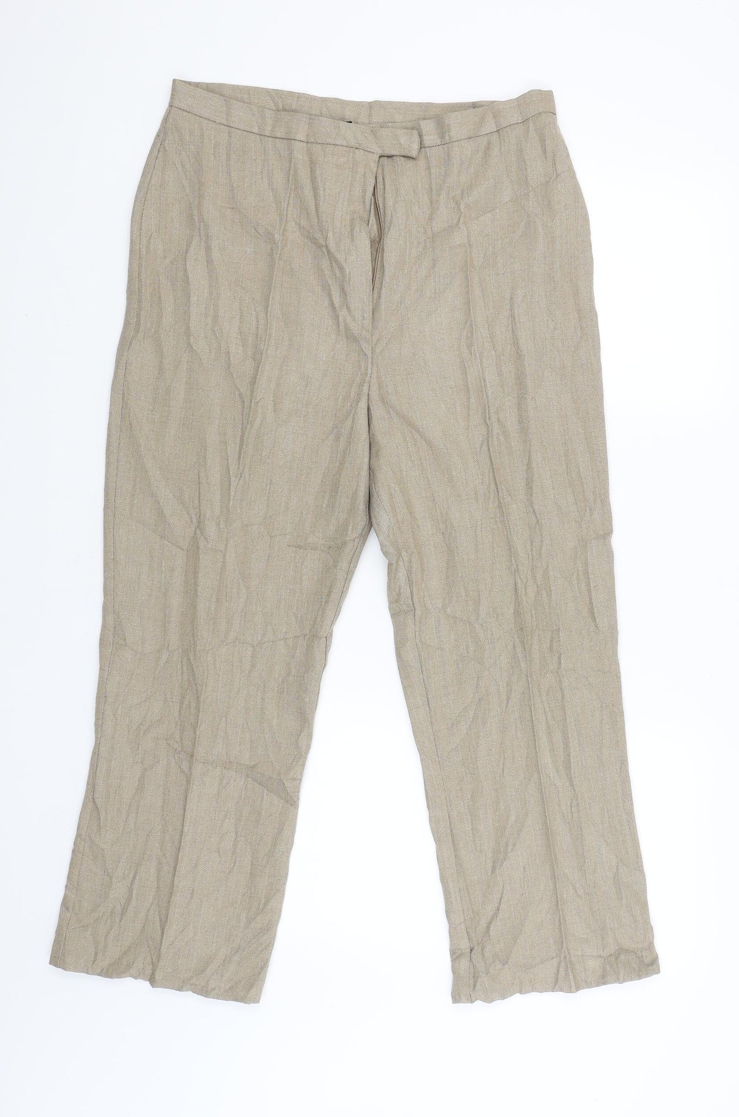 Ellie Louise Womens Beige   Chino Trousers Size 16 L25 in