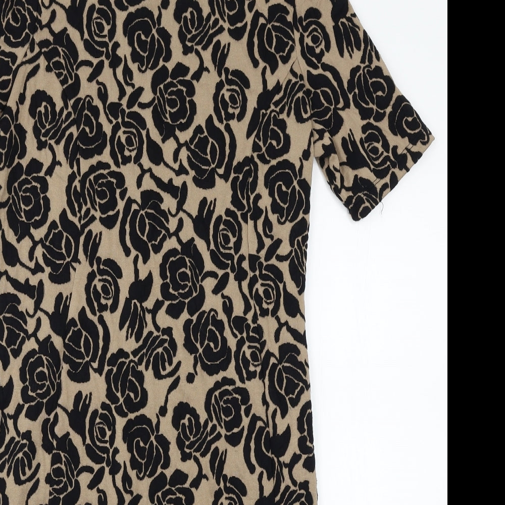 Wallis Womens Brown Floral  A-Line  Size 12