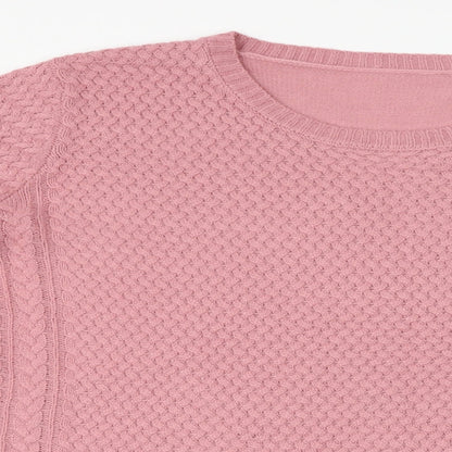 EWM Womens Pink  Knit Pullover Jumper One Size