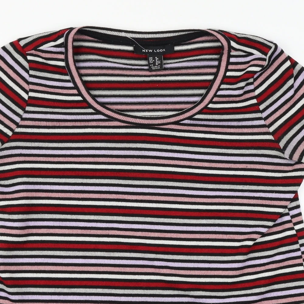 New Look Womens Red Striped  Pullover Jumper Size 8
