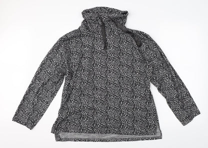 Love To Lounge Womens Black Animal Print  Pullover Jumper Size L
