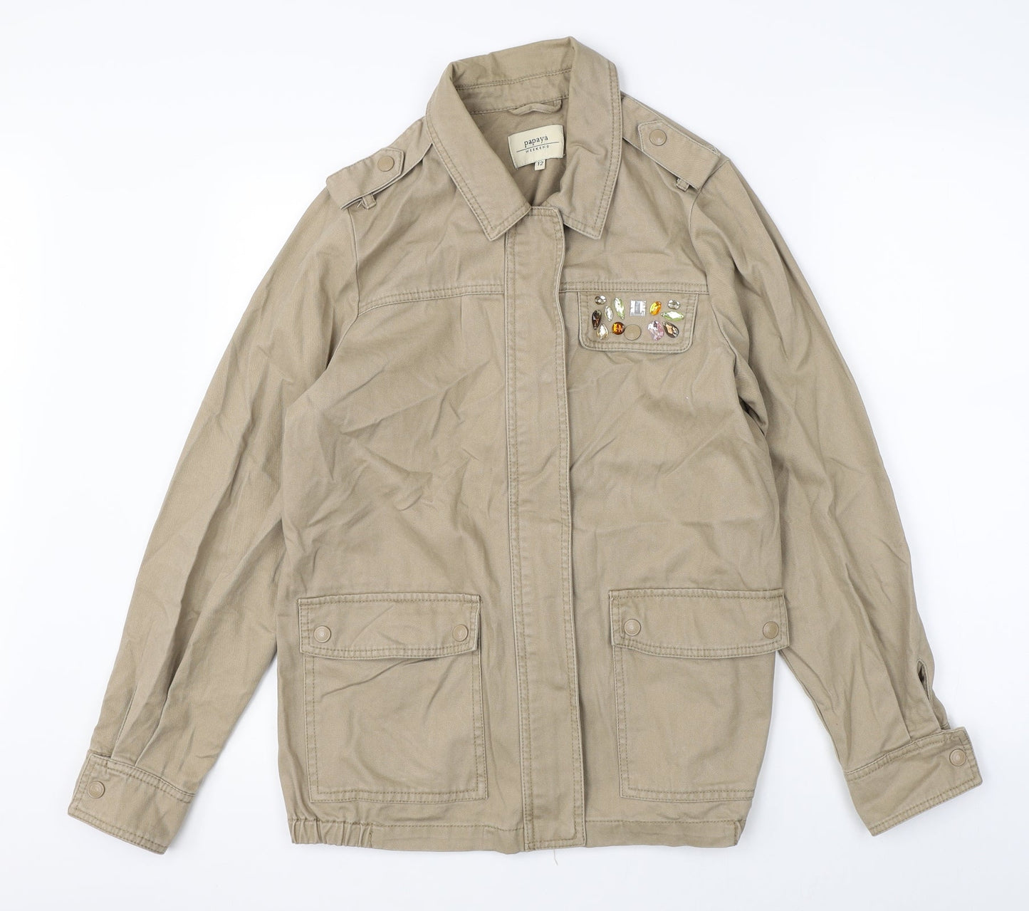 Papaya Womens Beige   Jacket  Size 12