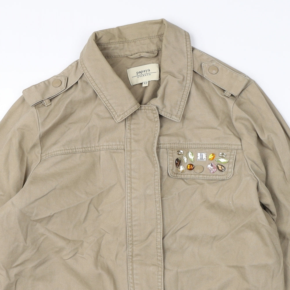 Papaya Womens Beige   Jacket  Size 12