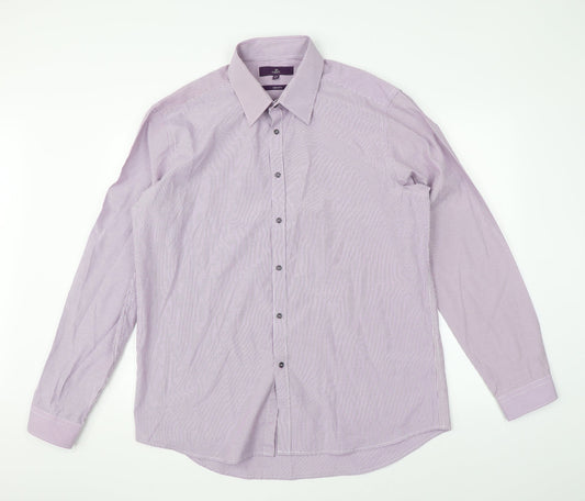 NEXT Mens Purple Striped   Dress Shirt Size 43