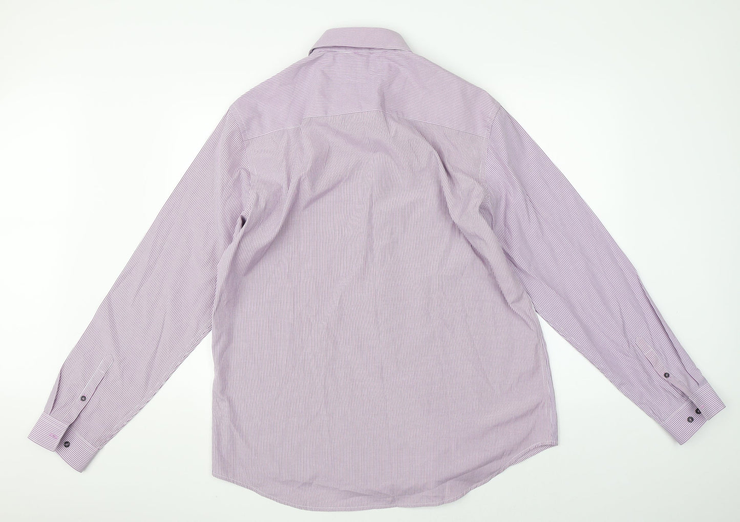 NEXT Mens Purple Striped   Dress Shirt Size 43