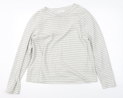 Luxe Leisure Womens Grey Striped  Pullover Jumper Size M