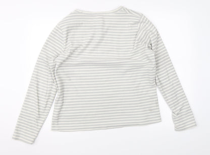 Luxe Leisure Womens Grey Striped  Pullover Jumper Size M