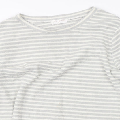 Luxe Leisure Womens Grey Striped  Pullover Jumper Size M