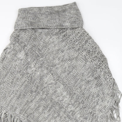 M&Co Womens Grey  Knit Jacket Poncho Size M