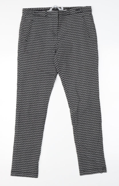 Additional front view of Red Herring women’s multicoloured herringbone trousers, size UK 12, 25-inch leg